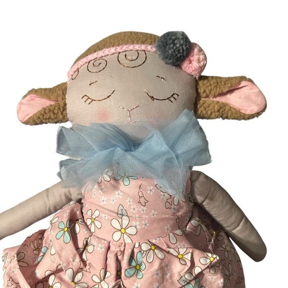 Adorable Plush Sheep Toy with Pink Dress - Picture 4 of 5